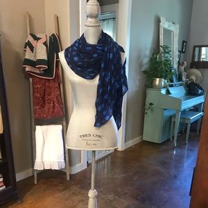 Blue Polka-Dotted Scarf